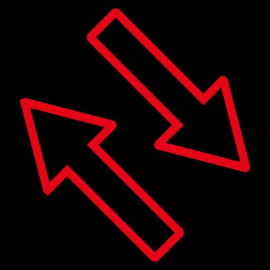 Exchange okları çapraz olarak vektör simge anahat