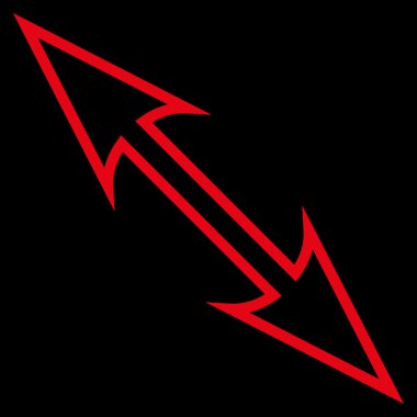 Boyutu ok çapraz ince çizgi vektör simgesi