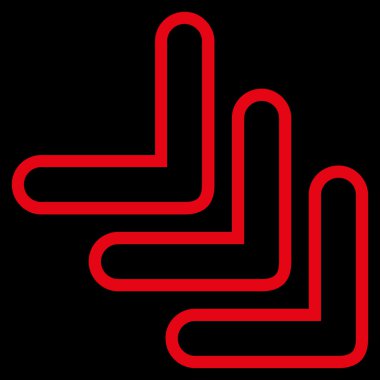 İşaretçi ince çizgi vektör simgesi aşağı üçlü