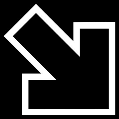 Anahat vektör simgesi doğru aşağı ok