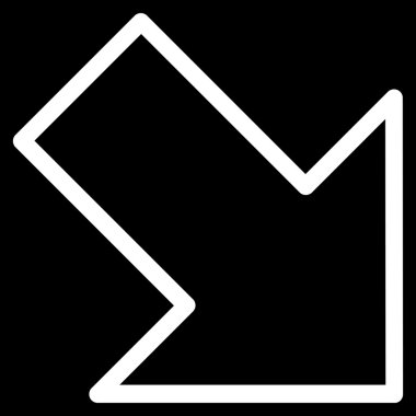 Kontur vektör simgesi doğru aşağı ok