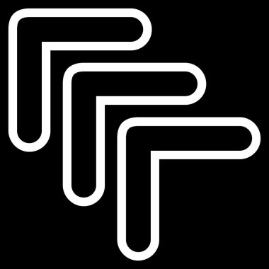 Üçlü işaretçi yaptı yukarı kontur vektör simgesi