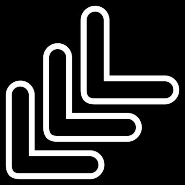 Üçlü işaretçi kontur vektör simgesi yaptı