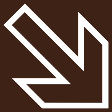 Kontur vektör simgesi doğru aşağı ok