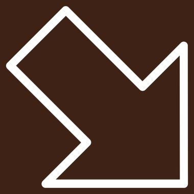 Kontur vektör simgesi doğru aşağı ok