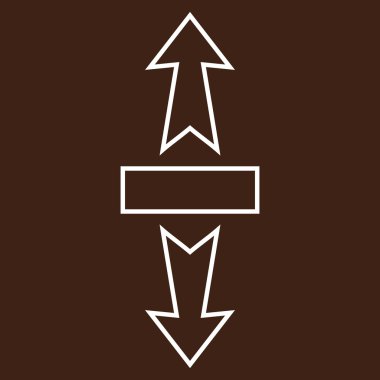 Streç okları dikey vektör simge kontur