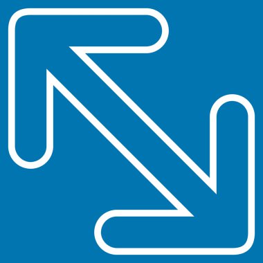 Fiske vurmak ok çapraz kontur vektör simgesi