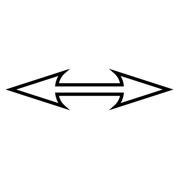 Flèche de taille contour horizontal Icône vectorielle — Image vectorielle