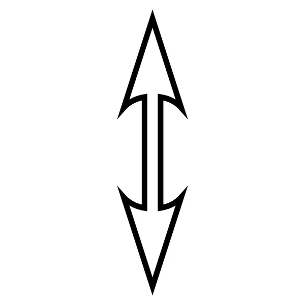 Größe Pfeil vertikalen Strich Vektor Symbol — Stockvektor