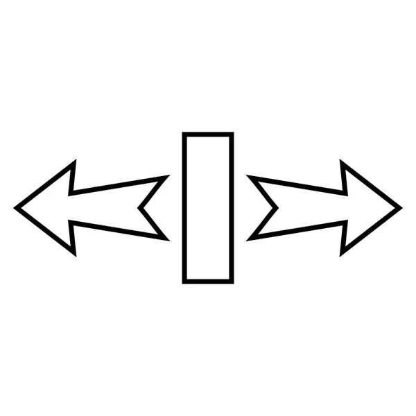 Sträcka ut pilarna vågrätt tunn linje vektor Icon — Stock vektor