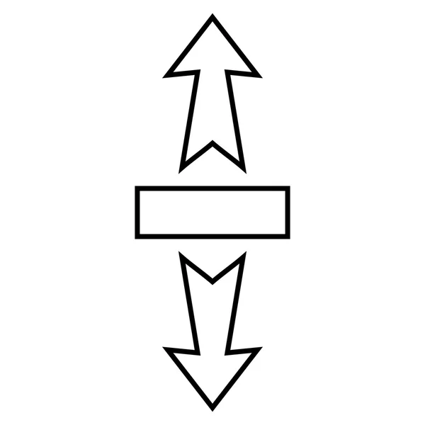 Estirar Flechas Verticalmente Esquema Vector Icono — Vector de stock