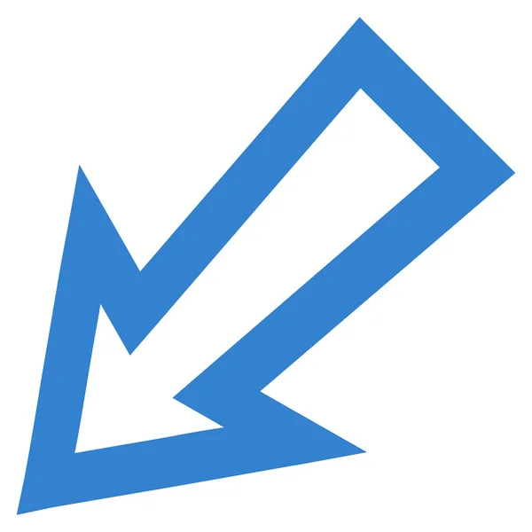 Flecha izquierda hacia abajo línea delgada Vector icono — Vector de stock