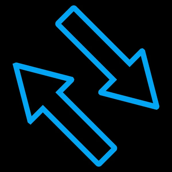 Flechas de cambio Diagonally Contour Vector Icon — Vector de stock