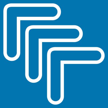 Üçlü işaretçi yaptı yukarı kontur vektör simgesi