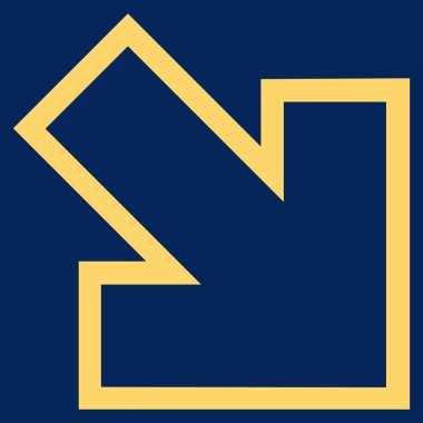 Kontur vektör simgesi doğru aşağı ok