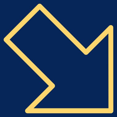 Kontur vektör simgesi doğru aşağı ok