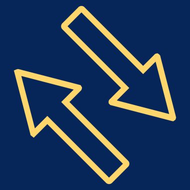 Exchange okları çapraz ince çizgi vektör simgesi