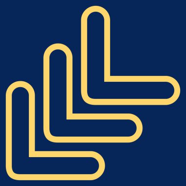 Üçlü işaretçi anahat vektör simgesi yaptı