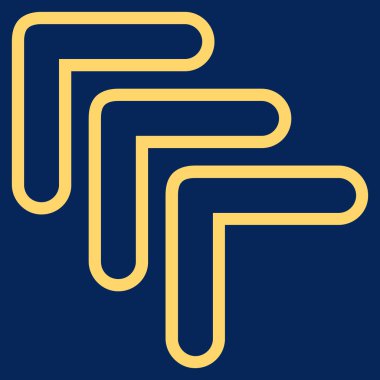 Üçlü işaretçi yaptı yukarı kontur vektör simgesi