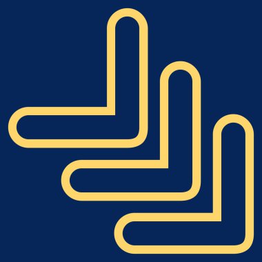 İşaretçi anahat vektör simgesi aşağı üçlü