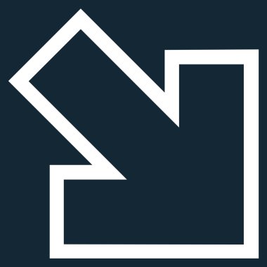 Şu ince çizgi vektör simgesi aşağı ok