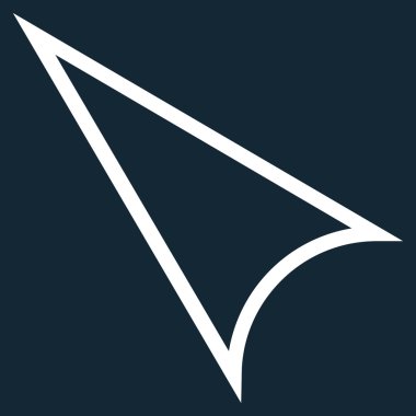 Ok ucu sol yukarı kontur vektör simgesi