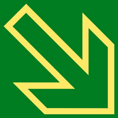 Kontur vektör simgesi doğru aşağı ok