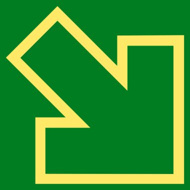 Kontur vektör simgesi doğru aşağı ok