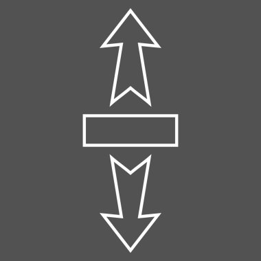 Streç okları dikey vektör simge anahat