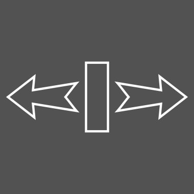 Streç okları yatay olarak vektör simge kontur