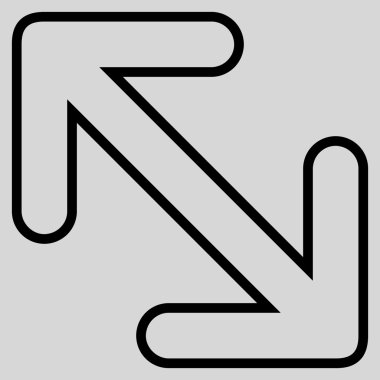 Fiske vurmak ok çapraz kontur vektör simgesi