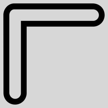 Ok ucu sol yukarı kontur vektör simgesi