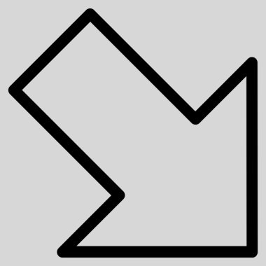 Kontur vektör simgesi doğru aşağı ok