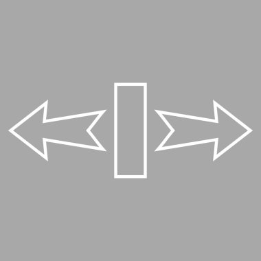 Streç okları yatay olarak vektör simge anahat