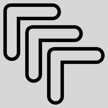 Üçlü işaretçi yaptı yukarı ince çizgi vektör simgesi