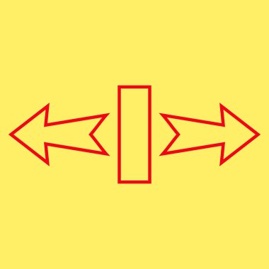 Streç okları yatay olarak vektör simge anahat