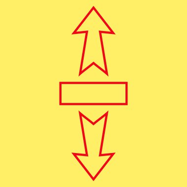 Streç okları dikey vektör simge kontur