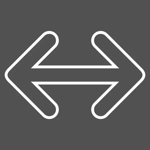 Pfeile horizontal dünne Linie Vektor-Symbol spiegeln — Stockvektor