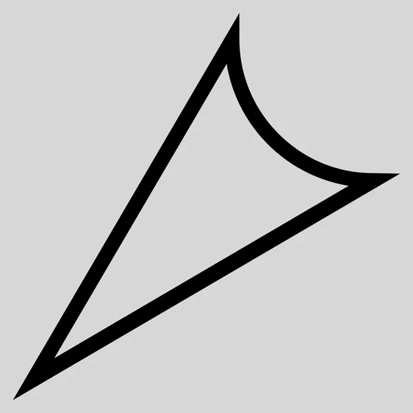 Arrowhead esquerda para baixo curso vetor ícone —  Vetores de Stock