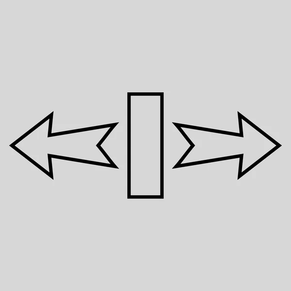 Горизонтально-контурная векторная икона стрелок растяжения — стоковый вектор