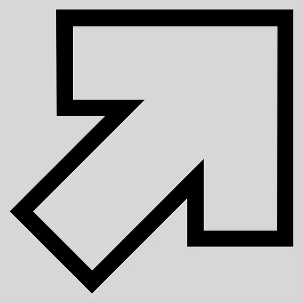 Pfeil rechts oben dünne Linie Vektor-Symbol — Stockvektor