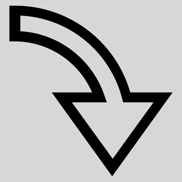 Draai rechts Contour Vector Icon — Stockvector