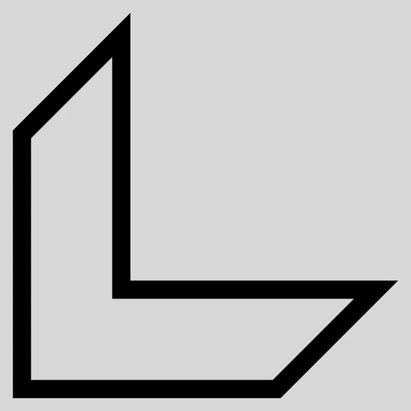 Arrowhead Left Down Outline Vector Icon — Stock Vector