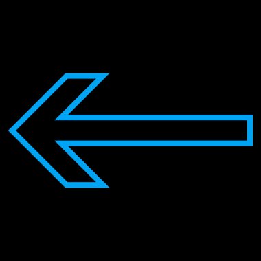 Ok sol anahat vektör simgesi