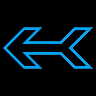 Ok sol anahat vektör simgesi