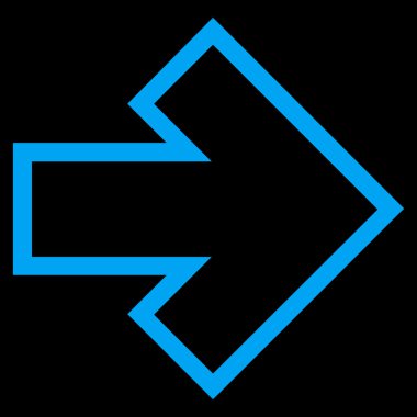 Ok sağ kontur vektör simgesi