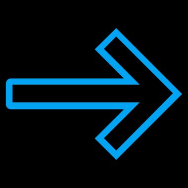 Ok sağ kontur vektör simgesi