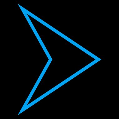 Ok ucu sağ kontur vektör simgesi