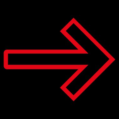 Ok şu ince çizgi vektör simgesi