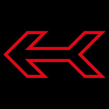 Ok sol kontur vektör simgesi